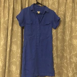 J. Crew Blue Oxford Cloth Shirtdress